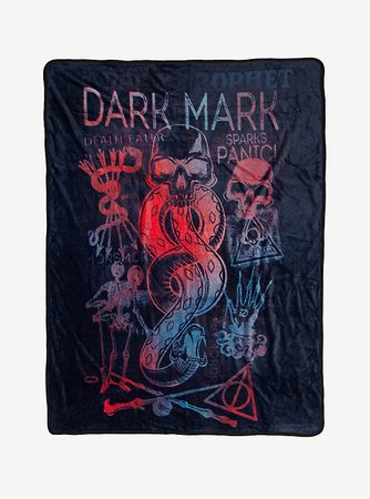 Harry Potter Dark Mark Tie-Dye Throw Blanket