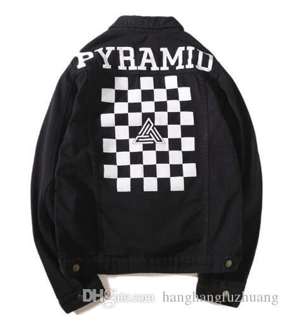 BLACK PYRAMID New 2018 High End Fashion Plaid Print Pyramid Denim Jacket Men'S Denim Men'S Jacket Street Jacket Clothing Blue Ja Coats And Jackets For Men From Hanghangfuzhuang, $58.89| DHgate.Com