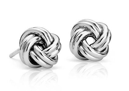 silver Italian knot earrings