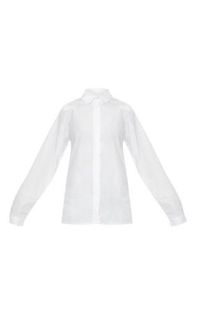 White Cotton Oversized Shirt | PrettyLittleThing
