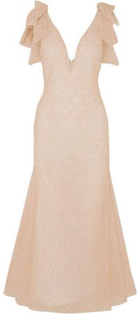 Embellished Tulle Midi Dress - Blush