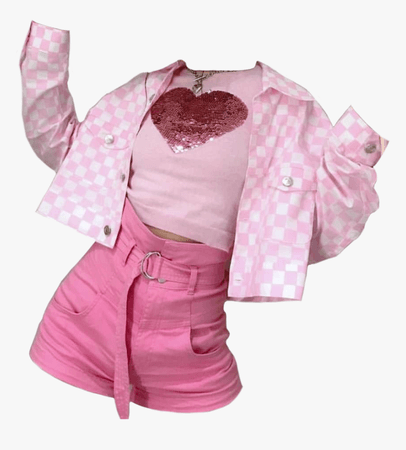 #outfit #outfits #pink #skirt #heart #cute #aesthetic - Aesthetic Pink Outfits, HD Png Download , Transparent Png Image - PNGitem