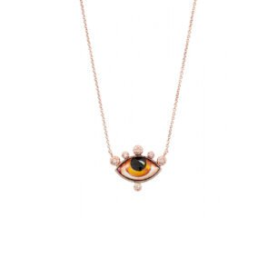Tu es Partout White Diamonds Yellow Eye Necklace - i-D Concept Stores