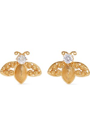 Mallarino | Abeille gold vermeil crystal earrings | NET-A-PORTER.COM