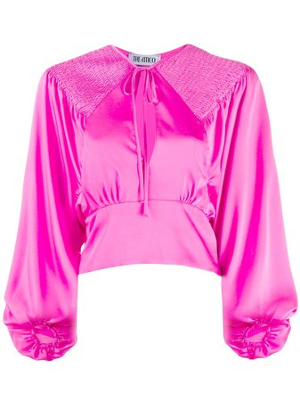 The Attico Cropped Ruched Blouse - Farfetch