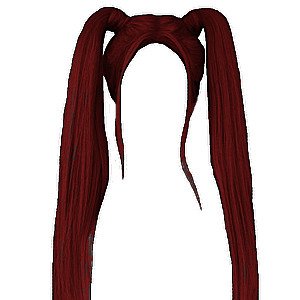 red pigtails hair edit png