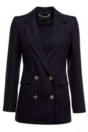 Double Breasted Blazer (Navy Chalk Pin Stripe) – Holland Cooper ®