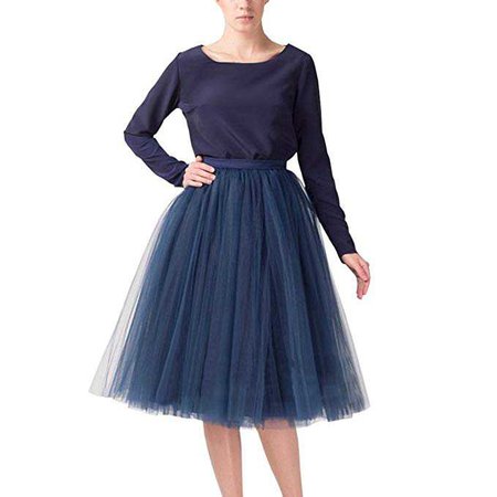 Wedding Planning Women's A Line Short Knee Length Tutu Tulle Prom Party Skirt XXX-Large Navy Blue at Amazon Women’s Clothing store: