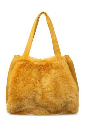 Buy Oliver Bonas Yellow Karine Patchwork Faux Fur Tote Bag from Next USA