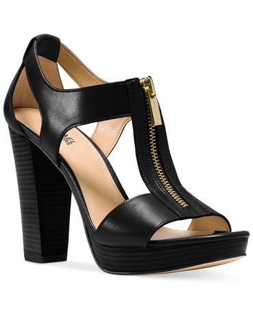 Michael Kors Berkley T-Strap Platform Dress Sandals & Reviews - Heels & Pumps - Shoes - Macy's black