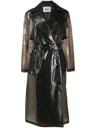 MSGM leopard print trench coat $960 - Buy AW19 Online - Fast Global Delivery, Price
