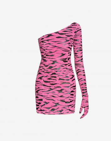 moschino pink zebra dress