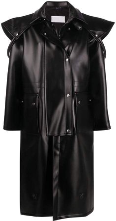cape-panel oversized coat