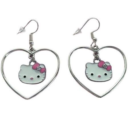 Hello kitty heart earrings - Clipped by @White_Oleander
