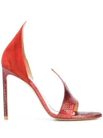 Shop Francesco Russo asymmetric snakeskin effect sandals with Express Delivery - FARFETCH