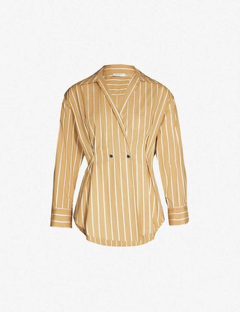 Mathilde Striped Fit-and-flare Cotton-twill Shirt