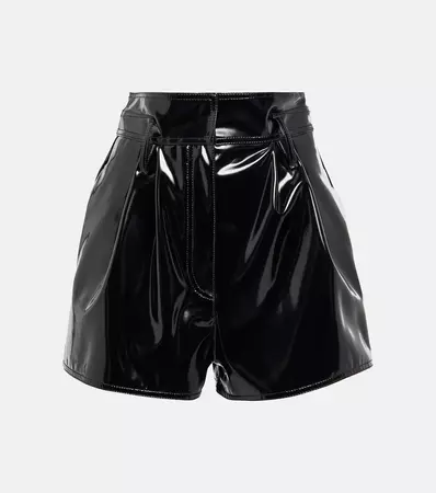 Faux Leather Shorts in Black - Alaia | Mytheresa