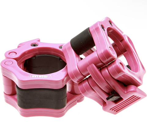 Pink Olympic Barbell Clamps Clips