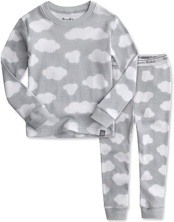 Amazon.com: VAENAIT BABY Kids Boys 100% Cotton Sleepwear Pajamas 2pcs Set Long Cloud Grey XS: Clothing