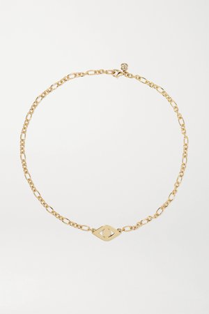 Gold Evil Eye 14-karat gold necklace | Sydney Evan | NET-A-PORTER