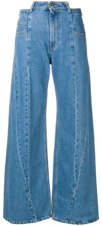 panelled wide-leg jeans
