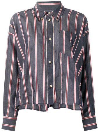 striped boxy button-down shirt