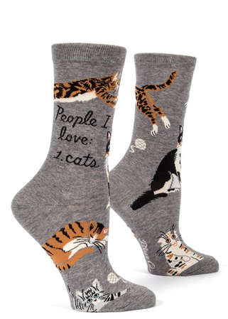 People I Love: Cats Socks | Funny Socks for People Who Love Cats - ModSock