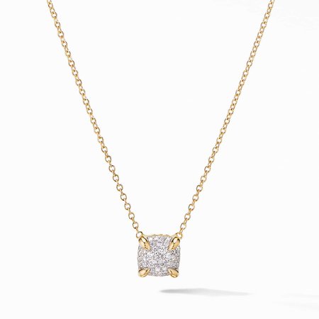 Chatelaine® Pendant Necklace in 18K Yellow Gold with Full Pavé Diamonds $1,200.00