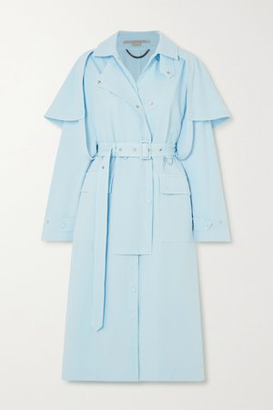 Blue Cotton-blend twill trench coat | Stella McCartney | NET-A-PORTER