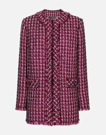 Single-breasted tweed jacket in Multicolor for Women | Dolce&Gabbana®
