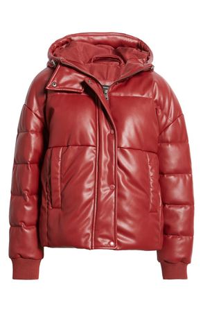 Levi's® Water Resistant Faux Leather Puffer Jacket | Nordstrom