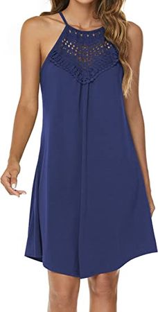 Amazon.com: Sweetnight Halter Dresses for Women Summer Spaghetti Strap Beach Flowy Short Sundresses : Clothing, Shoes & Jewelry