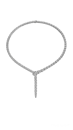 BVLGARI Serpenti Viper 18K White Gold & Pavè Diamond Necklace