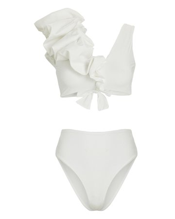 Maygel Coronel Rosa Ruffled High-Waist Bikini Set | INTERMIX®