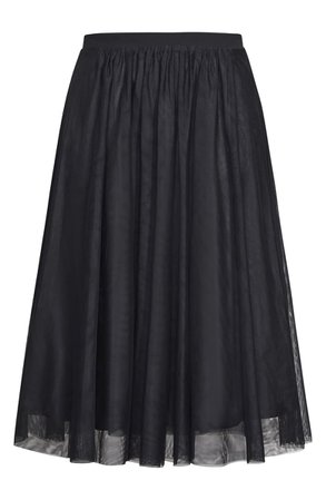 City Chic Tulle Midi Skirt (Plus Size)  black