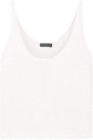 The Range - Storm Distressed Knitted Cotton Tank - White
