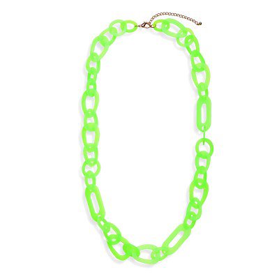neon green chain necklace - acrylic link