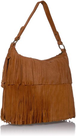 brown fringe hobo bag