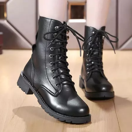 British Motorcycle Style Low Heel Ankle Boots For Women – 4Colordress