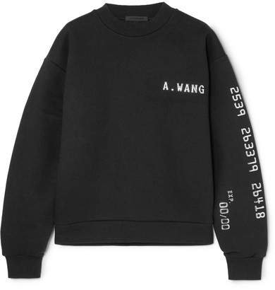 Terry Appliquéd Cotton-blend Jersey Sweatshirt - Black
