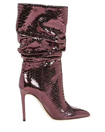 Paris Texas Python-Embossed Boots In Pink | INTERMIX®