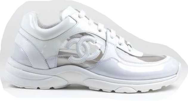White CC Logo White Transparent Sneaker