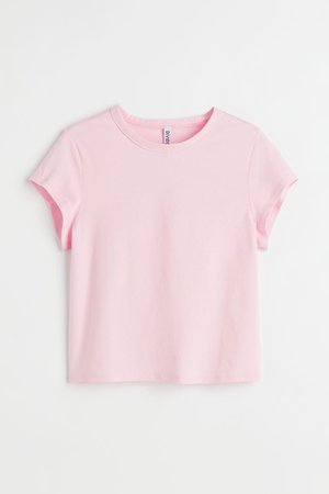 Cotton Jersey T-shirt - Light pink - Ladies | H&M US