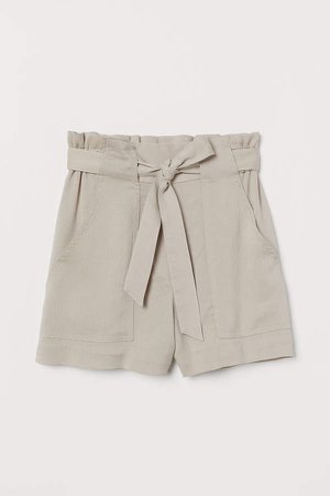 Paper-bag Shorts - Brown