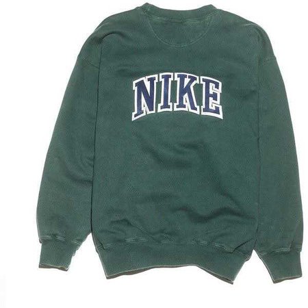 nike spell out varsity style jumper green navy