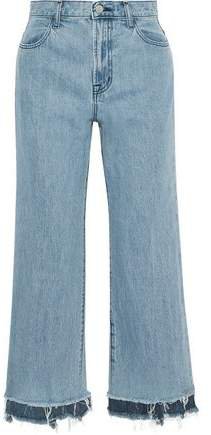 Cropped Frayed High-rise Straight-leg Jeans