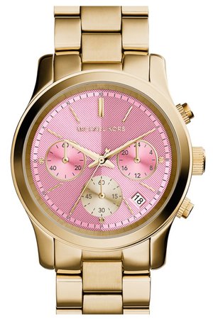 Pink face MK watch