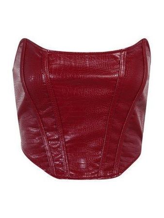 red leather corset top