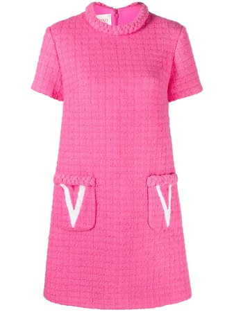Valentino Tweed Shift Dress - Farfetch