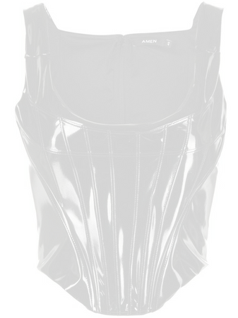 latex white corset top